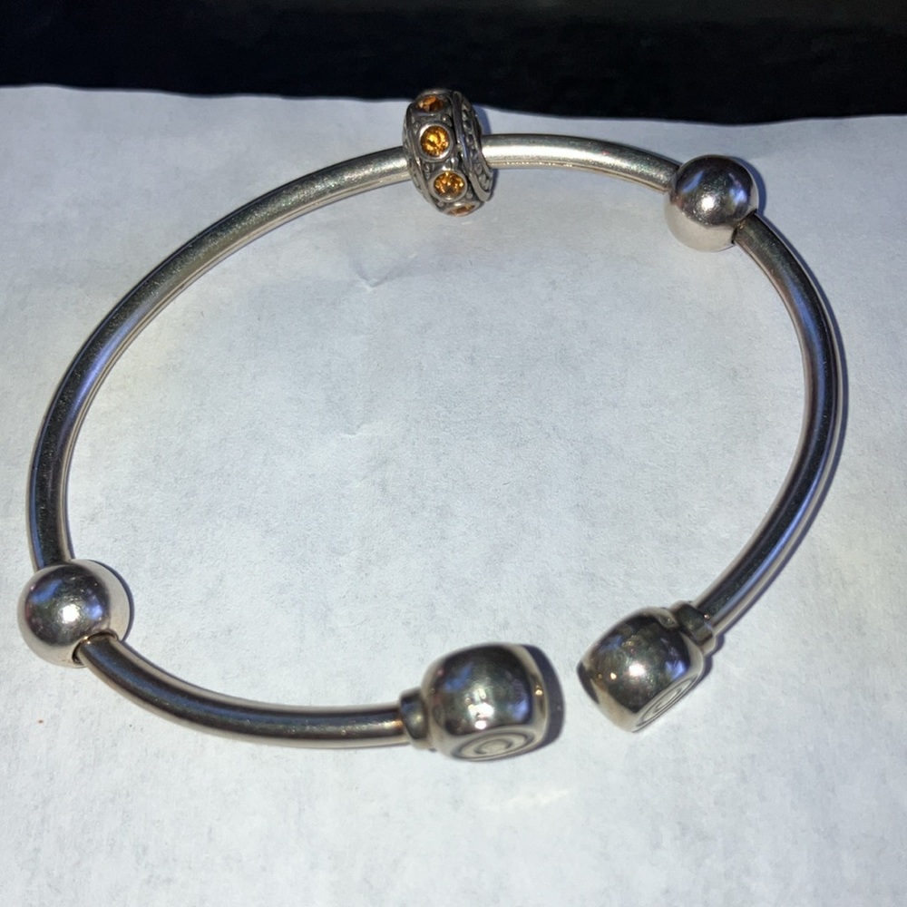 Sterling silver Camilla bracelet with faux citrine gem charm